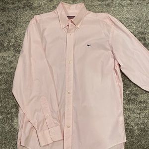Vineyard Vines Button Down Whale Shirt Light Pink Gingham Size Medium